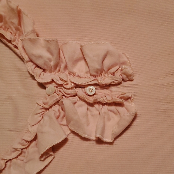 Lauren Ralph Lauren Petite small pink ruffled t shirt - Picture 2 of 3